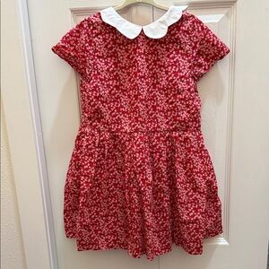 Jacadi Red Floral Kids Dress with White Collar